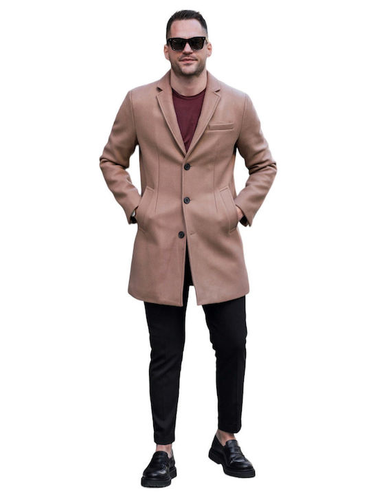 TG Mens Clothing Men's Half Coat Coffee