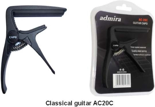 Admira Trigger Capo for Classic Guitar Black