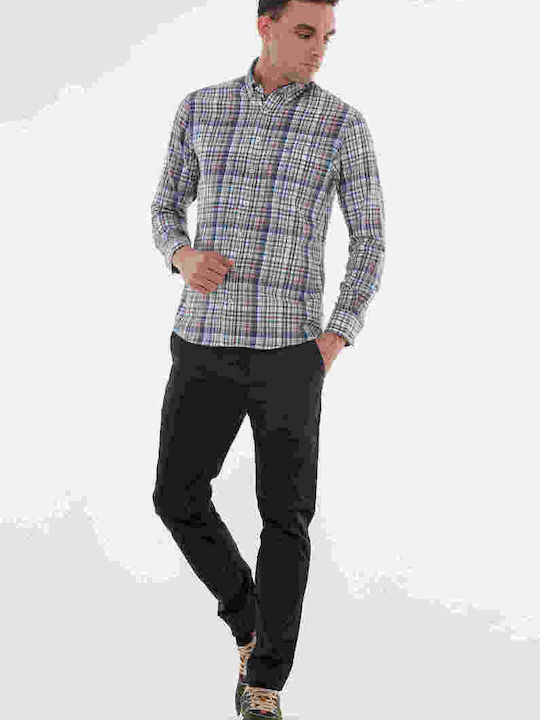 Fynch Hatton Men's Shirt Long Sleeve Cotton Checked Multicolour