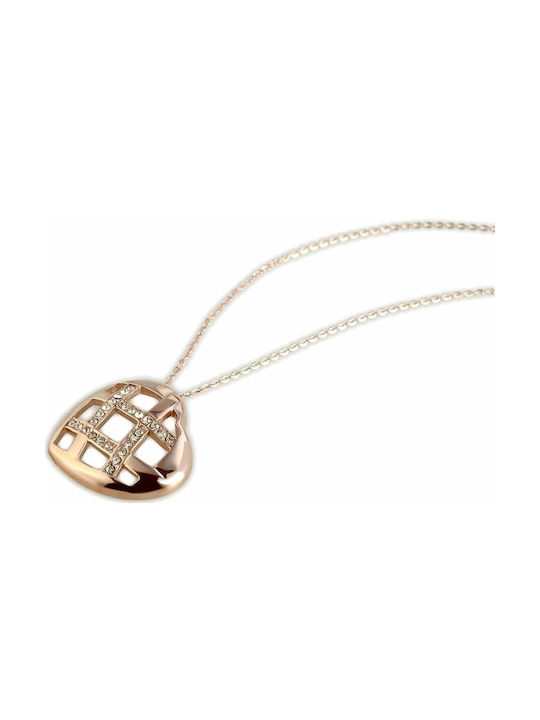 Akzent Necklace with design Heart from Pink Gold Plated Steel