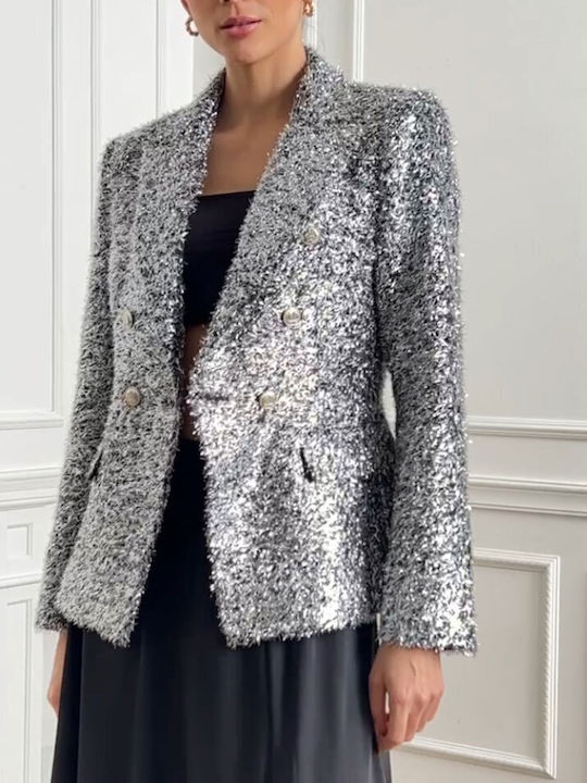 Cuca Damen Blazer ασημί