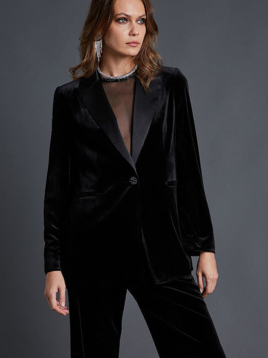 Bill Cost Women's Velvet Blazer Black