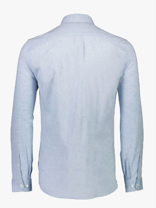 Long-sleeved Linen Shirt Light Blue