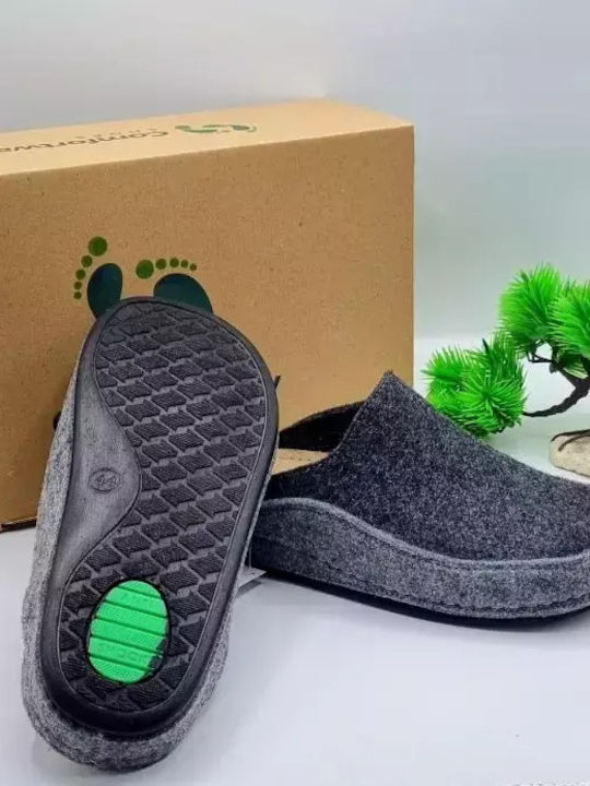 Comfort Way Shoes Papuci bărbați iarna Gri