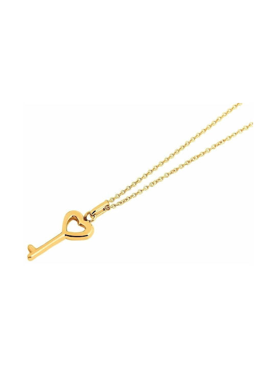 Akzent Necklace with design Heart from Gold Plated Steel