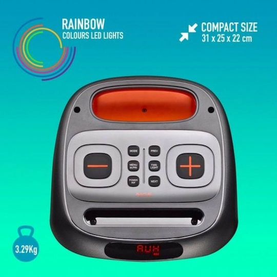 NGS Elec-spk-0836 Ηχείο Bluetooth 80W με Διάρκεια Μπαταρίας έως 10 ώρες Μαύρο