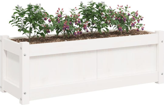 vidaXL Planter Box Wooden White 90x31x31cm.