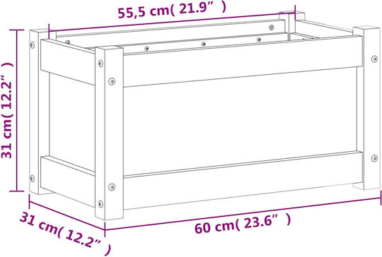 vidaXL Ζαρντινιέρα Ξύλινη Μπεζ 60x31x31εκ.