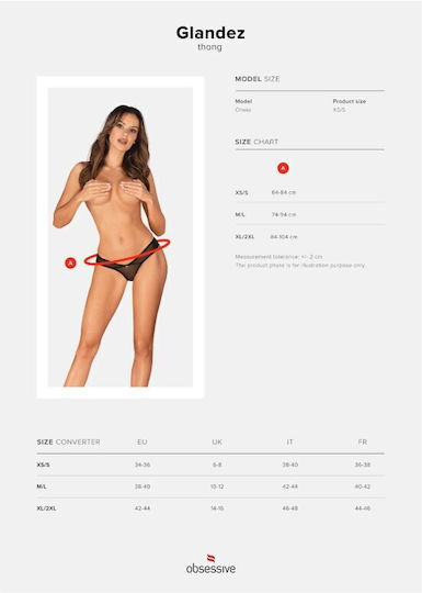 Obsessive Glandez Frauen Sexy Zeichenfolge Schwarz