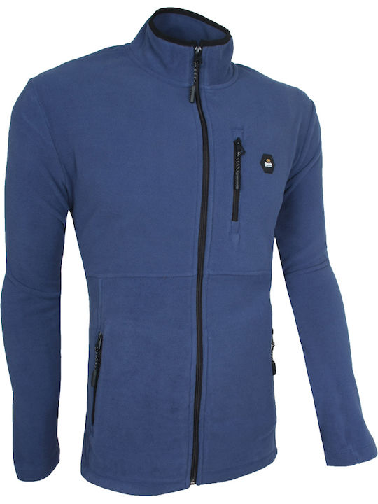 Men's Fleece Cardigan Blue