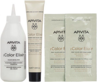 Apivita My Color Elixir Set Haarfarbe kein Ammoniak 8.88 Blonde Light Light Intense Pearl 125ml