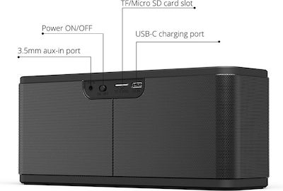 Tronsmart Element Mega 250394 Difuzor Portabil 40W cu Durată de Funcționare a Bateriei până la 15 ore Negru