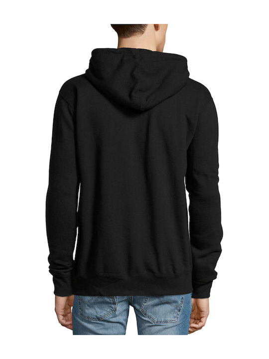 P-Line Men's Sweatshirt Jacket with Hood black