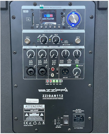 ZZiPP Караоке Система с Безжични Микрофони ZZIGAN112 ZZIGAN112 Черен
