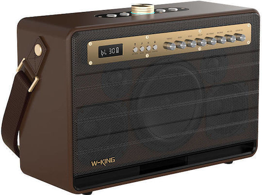 W-King Boxă Karaoke cu Microfoane Fără Fir K6L Maro