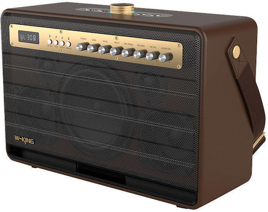 W-King Boxă Karaoke cu Microfoane Fără Fir K6L Maro
