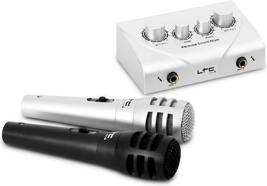 LTC Audio Ενισχυτής Karaoke με Ασύρματα Μικρόφωνα KSM10 Karaoke Sound Mixer Set KSM-10 Μαύρος