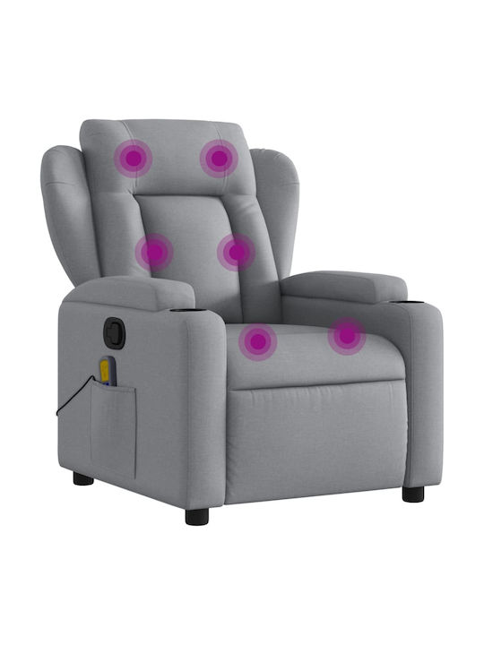 Πολυθρόνα Relax Massage με Υποπόδιο Ανοιχτό Γκρι 77x94.5x100cm