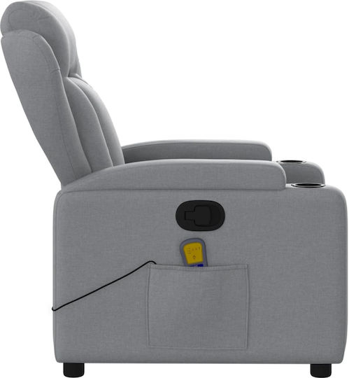 Relax Armchair Massage with Footstool Light Grey 77x94.5x100cm