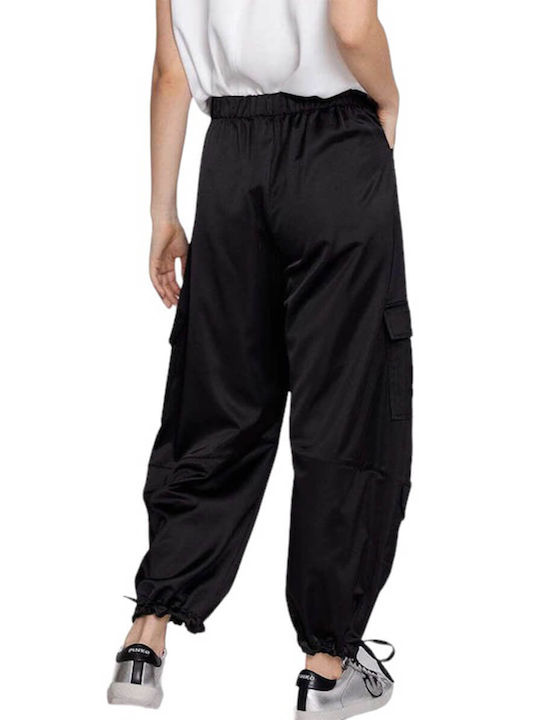 Moutaki Damen Stoff Hose Schwarz