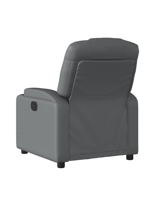 Πολυθρόνα Relax με Υποπόδιο από Δερματίνη Γκρι 74x88x97cm