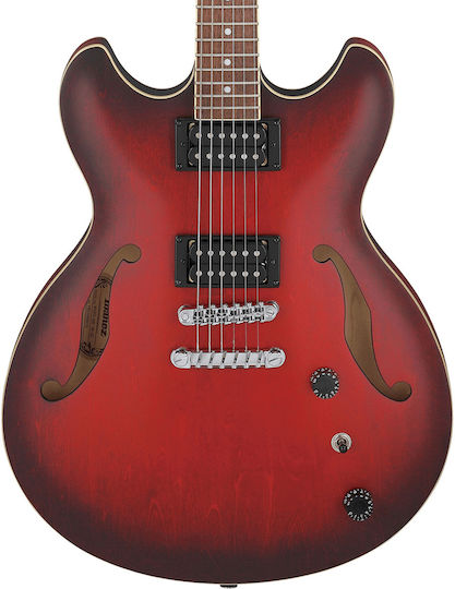 Ibanez AS53 Chitară Electrică ES cu HH Configurație Doze Sunburst Red Flat