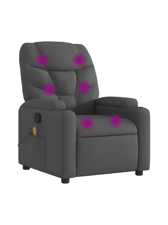 Fotoliu Relax Masaj cu Puf Gri închis 74x89x100cm