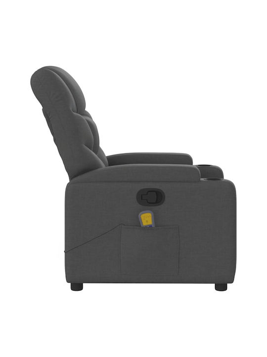 Fotoliu Relax Masaj cu Puf Gri închis 74x89x100cm