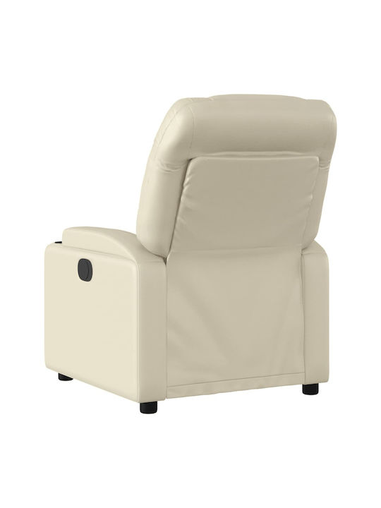 Relax Armchair Massage with Footstool from Leatherette Cream 74x89x100cm