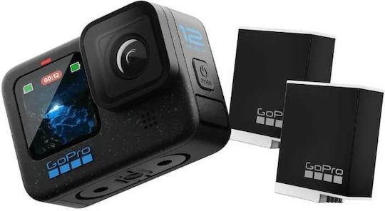 GoPro Hero12 64GB Action Camera 5K 360° Capture Underwater + Accessories Bundle with Screen and Wi-Fi Black