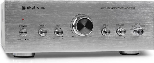 Skytronic Surround Power Amplifier Power Amplifier Hi-Fi Amplifier Stereo 200W/8Ω 103.311 Silver