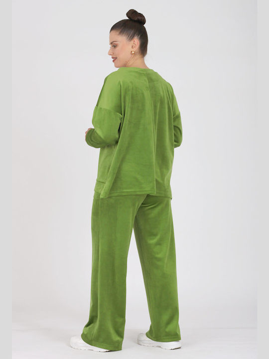 Boutique Set Women's Sweatpants Green Velvet