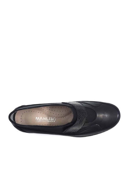 Γυναικεία Slip-On Δερμάτινα Μαύρα