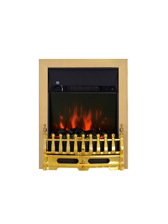 HomCom Boden Elektrischer Kamin 2000W 48.2x59.2cm Gold