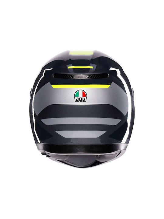 AGV K3 MPLK Shade Grey/Yellow Fluo Cască de motocicletă Față întreagă ECE 22.06 1500gr cu Pinlock și vizor solar