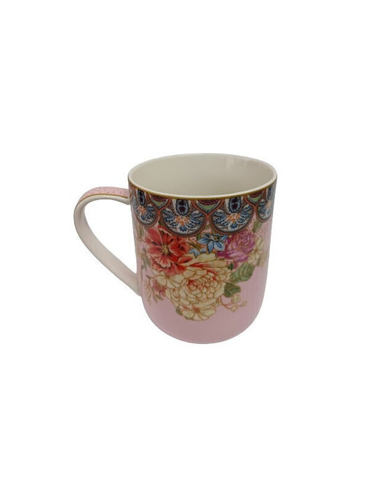 Karvounis Flowers Porcelain Cup Pink 380ml