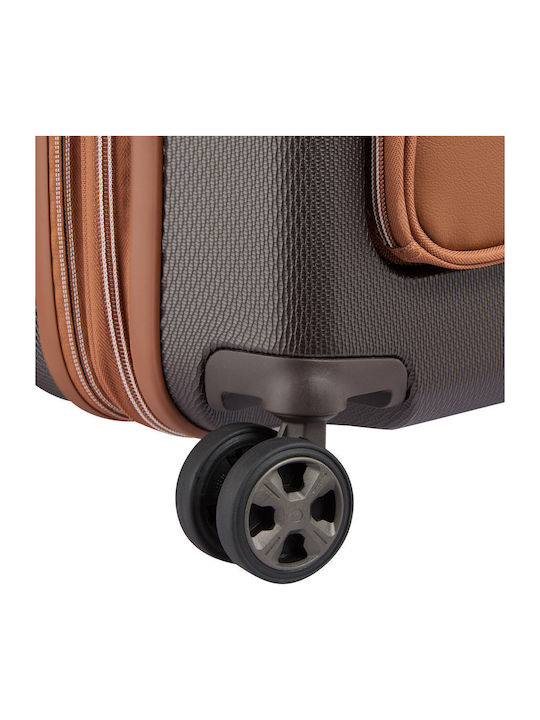 Delsey Chatelet Air Cabin Hard Suitcase Brown With 4 Wheels Height 55cm