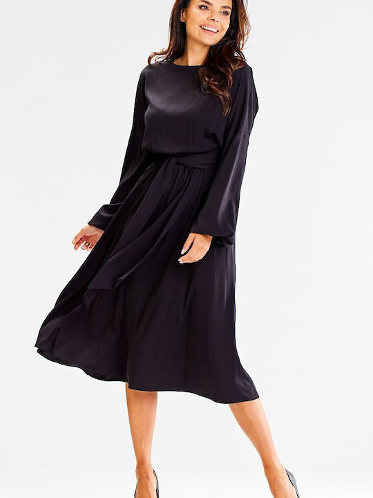 Awama Midi Kleid Schwarz