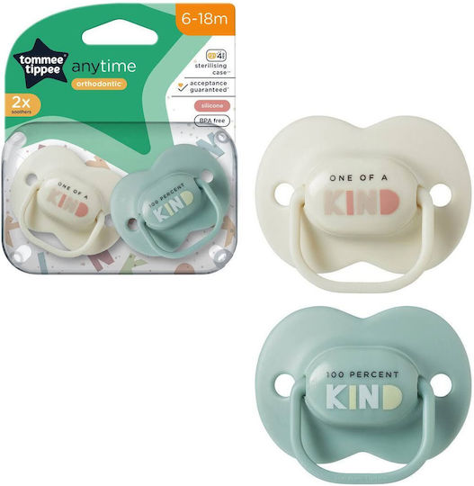 Tommee Tippee Anytime Ορθοδοντικές Πιπίλες Σιλικόνης για 6-18 μηνών 2τμχ