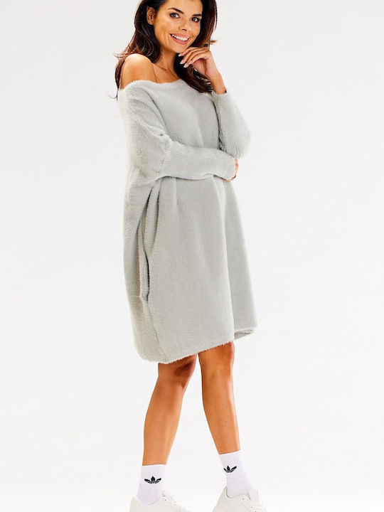 Awama Mini Dress Knitted Gray