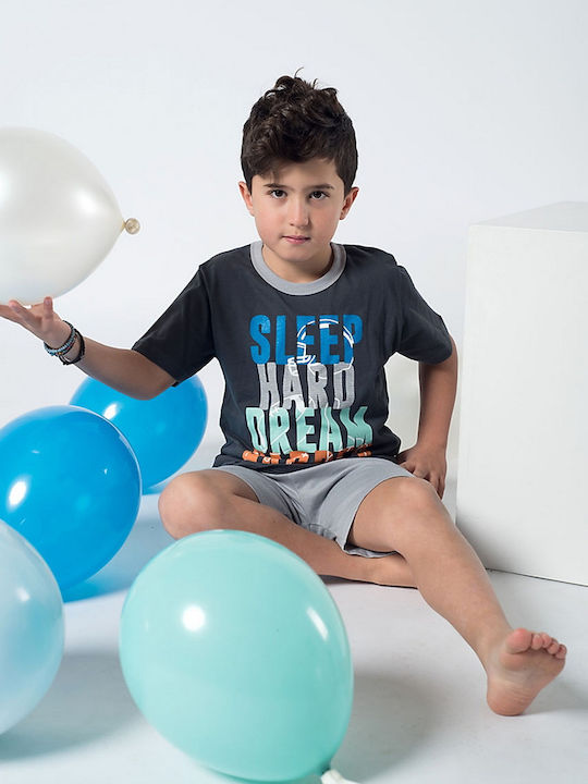 Happy Family Kids' Pajamas Summer Dark Grey