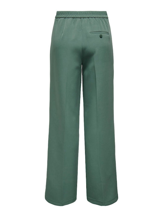 Wide Damen Hoch tailliert Stoff Hose Green