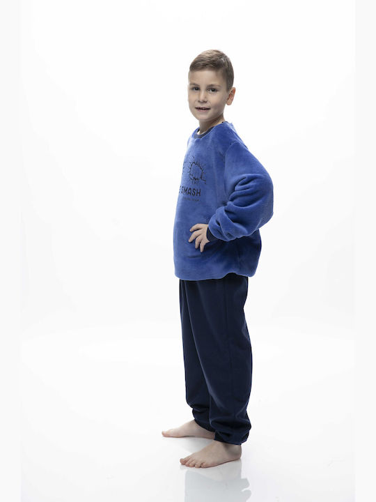 Galaxy Kids Pyjamas Winter Fleece Blue