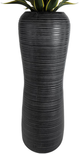 GloboStar Barrio Planter Polyester Black with Stand 40x40x122cm.