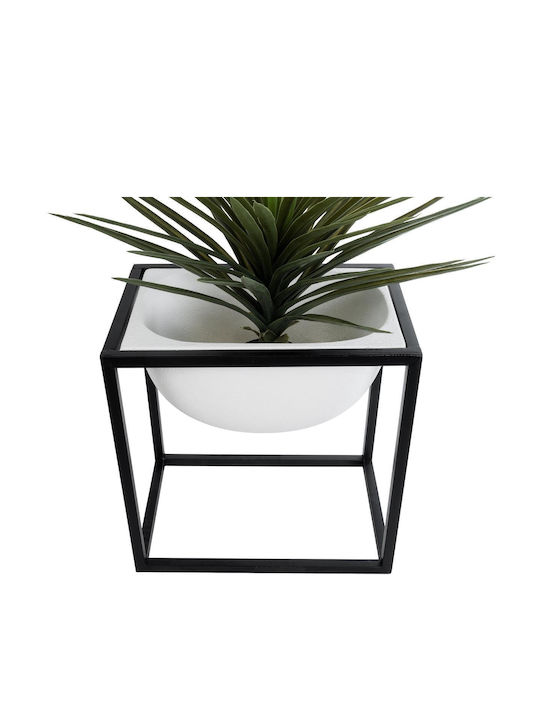 GloboStar Fiori Ghiveci Metalic Alb cu suport 60x60x60εκ.