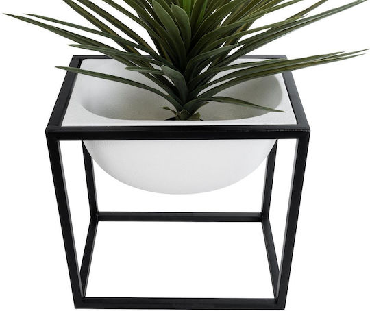 GloboStar Fiori Κασπώ Μεταλλικό Λευκό με Βάση 60x60x60εκ.