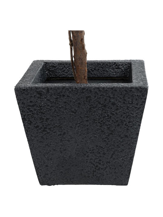 GloboStar Karraspio Übertopf Polyester Schwarz mit Gestell 34x34x30εκ.