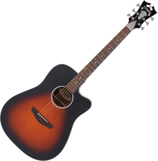 D'Angelico Akustisch Gitarre Premier Ausschnitt Sunburst