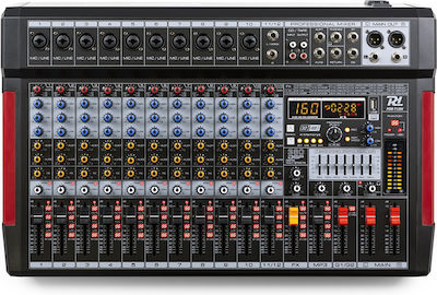 Power Dynamics PDM-T1204 SOCON461 Consolă Analogică 12 Canale cu Putere fantomă & 10 Intrări XLR & Bluetooth