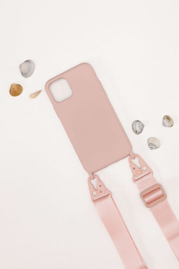 Luigi Strap Back Cover Σιλικόνης με Λουράκι Ροζ (iPhone 11Pro Max (Apple))